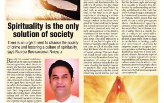 Spirituality is the Only Solution for Society