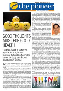 Good thoughts Must for Good Health