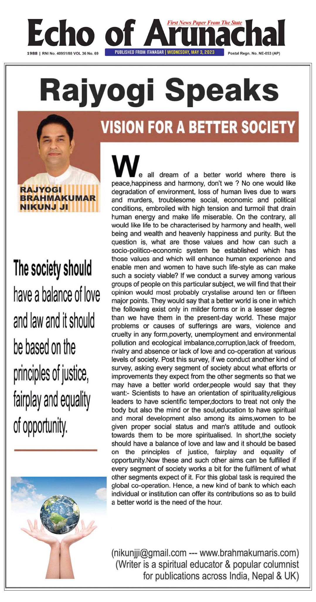 Echo Of Arunachal 3rd May 2023